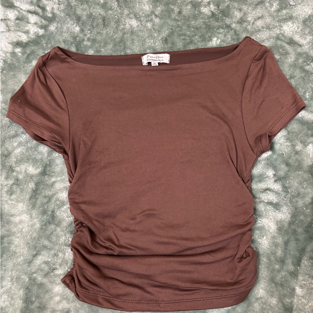 Brown Short Sleeve Top